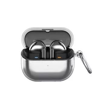 Мягкий силиконовый чехол Secure Fit для Samsung Buds 3 Pro и доступ к порту зарядки прозрачный