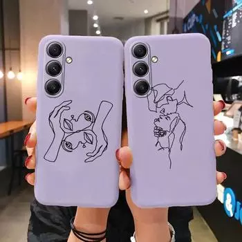 Мягкий силиконовый чехол Simple Line для Xiaomi Redmi Note 13 Pro 13C 14T 15 Poco C65 Samsung A55 M35 S24 FE Huawei Honor 200 iPhone Realme противоударный чехол Samsung Galaxy A12