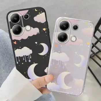 Мягкий силиконовый чехол со звездами для Samsung A55 S24 Xiaomi Redmi Note 13 Pro 13C iPhone 15 Huawei Honor Realme Camera Защитный противоударный чехол Samsung Galaxy S9 Plus