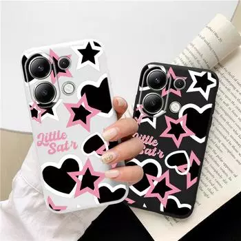 Мягкий силиконовый чехол Star Heart для Xiaomi Redmi Note 13 Pro 14C 15 Samsung A55 S24 FE iPhone 15 Huawei Honor Realme Camera Защитный противоударный чехол Samsung Galaxy S9 Plus