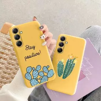 Мягкий силиконовый чехол Sunflower Cactus для Xiaomi Redmi Note 13 Pro 13C Samsung A35 A55 M35 S24 Huawei Honor 200 Realme Camera Защитный противоударный чехол Samsung Galaxy S21 5G