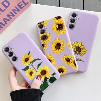 Мягкий силиконовый чехол Sunflower для Xiaomi Redmi Note 13 Pro 13C 14 Samsung A35 A55 M35 S24 Huawei Honor 200 iPhone 15 защитный противоударный чехол для камеры Samsung Galaxy S20