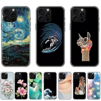 Мягкий силиконовый чехол TPU для iPhone 6/7/8 Plus X XR XS Max 11 12 13 14 15 16 Pro Max, Kawaii Animal Красивый цветочный геометрический узор, противоударный чехол Ip 5 se 5s красный