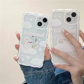 Мягкий силиконовый чехол Zhitai Cartoon Wave для iPhone 14 Pro 15 - популярный дизайн iPhone 15