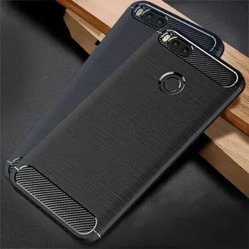 Мягкий силиконовый чехолWhyes для Xiaomi Mi 5X A1 Mi5X, противоударный чехол из ТПУ из углеродного волокна для Xiaomi Mi 5X, чехол чёрный