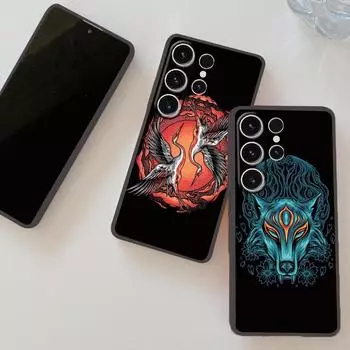 Мягкий силиконовый черный чехол с рисунком животных для Xiaomi Redmi Note 13 Pro Poco C65 Samsung A55 A35 M35 S24 iPhone Camera Защитный противоударный чехол Samsung Galaxy S10 4G