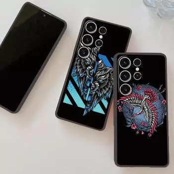 Мягкий силиконовый черный чехол с рисунком животных для Xiaomi Redmi Note 13 Pro Poco C65 Samsung A55 A35 M35 S24 iPhone Camera Защитный противоударный чехол Samsung Galaxy S10 4G