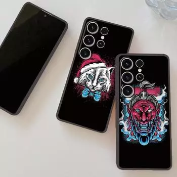 Мягкий силиконовый черный чехол с рисунком животных для Xiaomi Redmi Note 13 Pro 13C Poco C65 Samsung A55 A35 M35 S24 iPhone Camera Защитный противоударный чехол Samsung Galaxy S10 4G