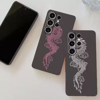 Мягкий силиконовый черный чехол с рисунком животных для Xiaomi Redmi Note 13 Pro Poco C65 Samsung A55 A35 M35 S24 iPhone Camera Защитный противоударный чехол Samsung Galaxy S10 4G