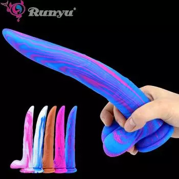 Мягкий силиконовый фаллоимитатор, искусственный дракон, реалистичный пенис животного с присоской, секс-игрушки, массаж для женщин, цветной член, игрушка