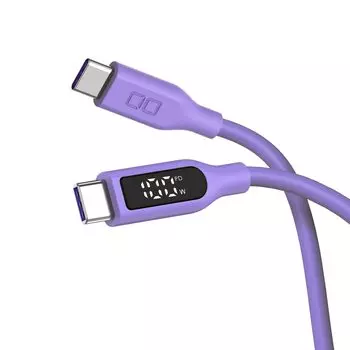Мягкий силиконовый кабель CIO с ЖК-дисплеем, USB-кабель для зарядки мощностью 100 Вт, совместимый с iPhone15, тип C, кабель USB Type C - C, пленка на Type-C /16 [защитный ЖК-дисплей]