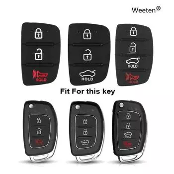 Мягкий силиконовый коврик для ключей, 3 4 кнопки, корпус дистанционного ключа автомобиля для Hyundai HB20 SANTA FE IX35 IX45, чехол для ключей