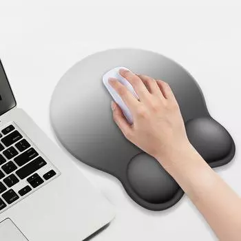 Мягкий силиконовый коврик для мыши, удобный коврик для поддержки запястья, подставка для запястья, градиентный коврик для мыши, Главная чёрный/серебряный