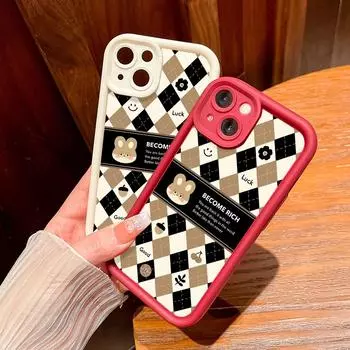 Мягкий силиконовый квадратный чехол с рисунком лестницы для телефона, полное покрытие, противоударный защитный резиновый чехол для камеры для Huawei Honor Huawei Nova Y70 Plus коричневый