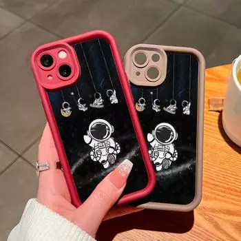 Мягкий силиконовый квадратный чехол с рисунком лестницы для телефона, полное покрытие, противоударный защитный резиновый чехол для камеры для Vivo Vivo Y21 темно-красного