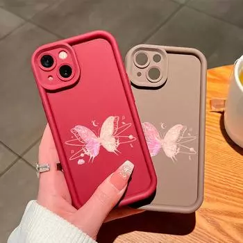 Мягкий силиконовый квадратный чехол с рисунком лестницы для телефона, полное покрытие, противоударный защитный резиновый чехол для камеры для Vivo Vivo T1 5G темно-красного