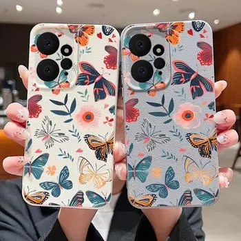 Мягкий силиконовый однотонный чехол для телефона Xiaomi 13t Poco X6 N6 Pro Redmi Note 14 13 12 11 10 Pro Hollow Butterfly Flower Leather Защитная крышка для объектива Redmi Note 14 Pro 5G чёрный