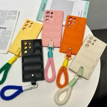 Мягкий силиконовый противоударный чехол для телефона цвета конфет для Samsung Galaxy A16 A06 A55 A35 A25 A15 A05S A54 A73 A53 A14 A13 чехол-ремешок из жидкого силикагеля For Samsung A16 чёрный