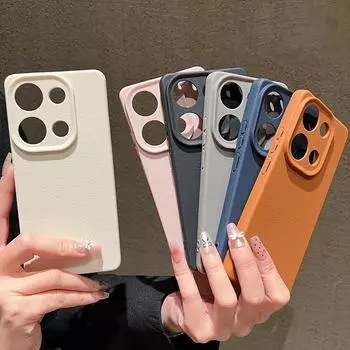 Мягкий силиконовый противоударный чехол для телефона Xiaomi 13t Poco X6 M6 Pro Redmi Note 14 13 12 11 10 Pro однотонный тонкий кожаный чехол для защиты объектива с текстурой Redmi Note 14 Pro 5G чёрный