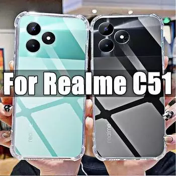 Мягкий силиконовый противоударный прозрачный чехол для Realme C51 HD, прозрачные чехлы для Realme C 51 6,74 дюйма, RMX3830, защита от царапин For Realme C51 чистый