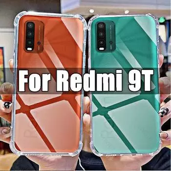Мягкий силиконовый противоударный прозрачный чехол для Xiaomi Redmi 9T, прозрачные чехлы из ТПУ для Redmi 9 T 6,53 M2010J19SG с защитой от царапин For Redmi 9T чистый