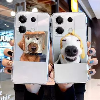 Мягкий силиконовый прозрачный чехол для Xiaomi Redmi 13C Note 13 Pro Samsung A55 A54 A34 S24 iPhone 14 15 забавный собачий узорчатый защитный противоударный чехол для камеры Samsung Galaxy S20 FE