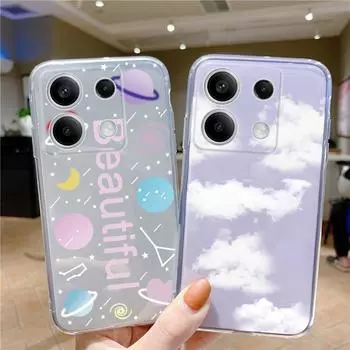 Мягкий силиконовый прозрачный чехол с рисунком бабочки для iPhone 11 12 13 14 15 Samsung A55 A54 A34 A15 S24 M35 Xiaomi Redmi Note 13 Pro Poco противоударный чехол Samsung Galaxy S20 FE