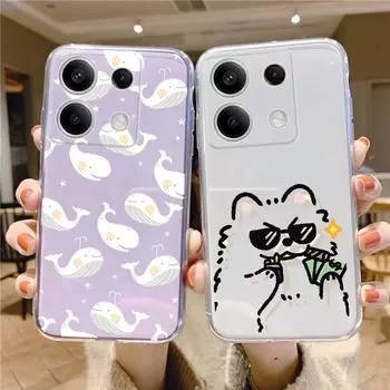 Мягкий силиконовый прозрачный чехол с рисунком из мультфильма для Xiaomi Redmi Note 13 Pro 13C Samsung A55 A54 A34 S24 M35 iPhone 15 защитный противоударный чехол для камеры Samsung Galaxy S20 FE