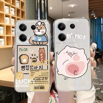 Мягкий силиконовый прозрачный чехол с рисунком кота для Xiaomi Redmi Note 13 Pro 13C Samsung A55 A54 A34 S24 M35 iPhone 15, защитный противоударный чехол для камеры Samsung Galaxy S20 FE