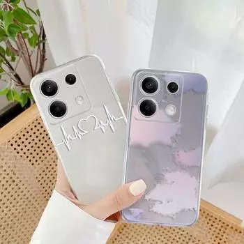 Мягкий силиконовый прозрачный чехол с рисунком пламени для Xiaomi Redmi Note 13 Pro 13C Samsung A55 A54 A34 S24 M35 iPhone Camera Защитный противоударный чехол Samsung Galaxy S20 FE