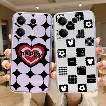 Мягкий силиконовый прозрачный чехол с рисунком сердца леопарда для iPhone 11 12 13 14 15 Samsung A55 A54 A34 A15 S24 M35 Xiaomi Redmi Note 13 Pro противоударный чехол Samsung Galaxy S20 FE