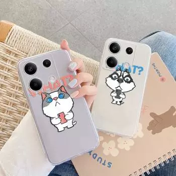 Мягкий силиконовый прозрачный чехол с рисунком в виде пары для Xiaomi Redmi Note 13 Pro Poco C65 Samsung A55 A35 M35 iPhone Camera Защитный противоударный чехол Samsung Galaxy S10 4G