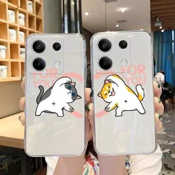 Мягкий силиконовый прозрачный чехол с забавным мультяшным узором для Xiaomi Redmi Note 13 Pro Poco C65 Samsung A55 A35 M35 iPhone Camera Защитный противоударный чехол Samsung Galaxy S10 4G