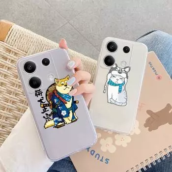 Мягкий силиконовый прозрачный чехол с забавным мультяшным узором для Xiaomi Redmi Note 13 Pro Poco C65 Samsung A55 A35 M35 iPhone Camera Защитный противоударный чехол Samsung Galaxy S10 4G