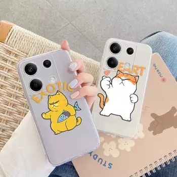 Мягкий силиконовый прозрачный чехол с забавным рисунком животных для Xiaomi Redmi Note 13 Pro Poco C65 Samsung A55 A35 M35 S24 iPhone Camera Защитный противоударный чехол Samsung Galaxy S10 4G