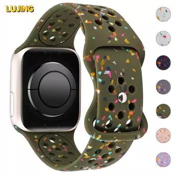 Мягкий силиконовый ремешок для Apple Watch Ultra 2, браслет 49 мм, 44 мм, 45 мм, 42 мм, 41 мм, 40 мм, браслет для Iwatch Series 9, 8, 7, 6 SE 5, 4 Correa For 38mm 40mm 41mm слоновая кость