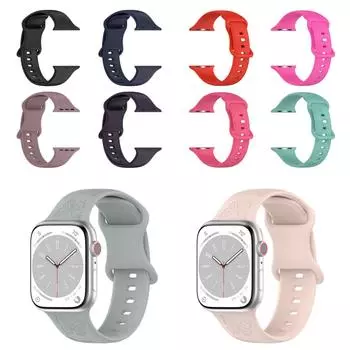Мягкий силиконовый ремешок для часов 38/40/44/49 мм для Apple Watch 1/2/3/4/5/6/7/8/Se/9, ультра однотонный ремешок для часов с бабочкой, аксессуары, универсальный 42/44/45/49MM дубильная кора