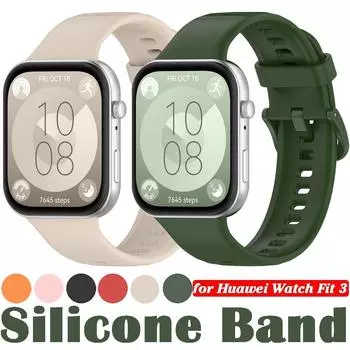 Мягкий силиконовый ремешок для Huawei Watch Fit 3, оригинальный спортивный ремешок для SmartWatch Huawei Watch Fit3, сменный браслет для женщин и мужчин