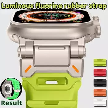 Мягкий силиконовый ремешок-петля для Apple Watch 49 мм, 45 мм, 44 мм, 42 мм, мужской спортивный ремешок Iwatch Series 9, 8, 7, 6, 5 Se Ultra 2, роскошный браслет 42mm 44mm 45mm белый