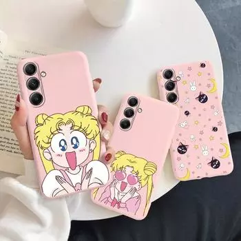 Мягкий силиконовый розовый чехол с рисунком для девочек для Samsung A55 M35 M34 S24 Xiaomi Redmi Note 13 Pro 13C Poco C65 iPhone 15, защитный противоударный чехол для камеры Samsung Galaxy A11