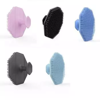 Мягкий силиконовый скребок для тела, ручная щетка для очищения душа, нежное отшелушивание и массаж лица и тела для всех типов кожи Silica GEL чёрный