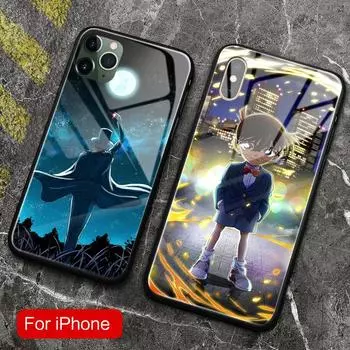 Мягкий силиконовый стеклянный чехол для телефона Detective Conan Jimmy Kudo Anime для iPhone SE 6 6s 7 8 Plus X XR XS 11 12 13 mini Pro Max 6Plus 6sPlus&Soft Silicone Case