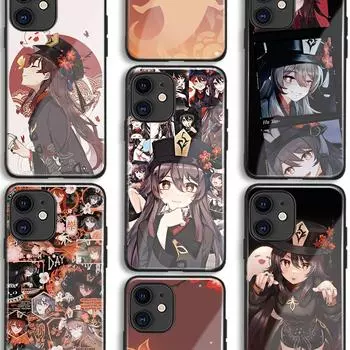 Мягкий силиконовый стеклянный чехол для телефона Hu Tao Genshin Impact Game Anime для iPhone SE 6s 7 8 Plus X Xr Xs 11 12 13 Mini Pro Max Samsung Other Phone models&Matte Silicone Case