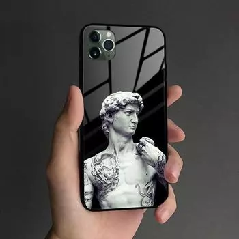 Мягкий силиконовый стеклянный чехол для телефона с изображением Давида Микеланджело и татуировками, чехол для iPhone 6s 7 8 Plus X XR XS 11 12 13 mini Pro MAX iPhone 6 6s&Silicone TPU Case