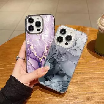 Мягкий силиконовый тонкий чехол с блестками и мраморным узором для iPhone 14 Pro Max 15 Pro 13 12 Mini 11 с леопардовым узором, прозрачный защитный чехол iPhone 15 серый