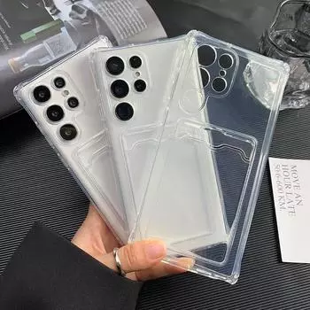 Мягкий силиконовый TPU четырехугольный анти-падающий прозрачный защитный чехол для телефона с отделением для карт подходит для iPhone Samsung Xiaomi Redmi OPPO Realme Vivo Samsung A34 5G прозрачный