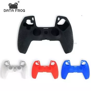 Мягкий силиконовый защитный чехол Data Frog для контроллера Playstation 5, защитный чехол для джойстика PS5 со светящейся крышкой красный