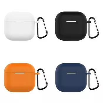 Мягкий силиконовый защитный чехол для наушников Airpods 4 (2024)(белый)