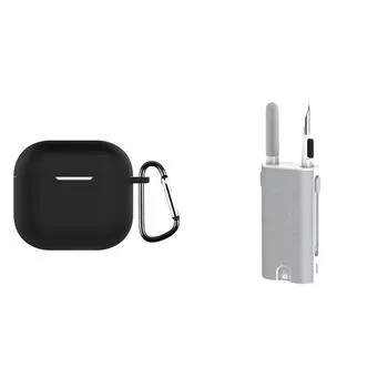 Мягкий силиконовый защитный чехол для наушников Airpods 4 (2024)(черный)