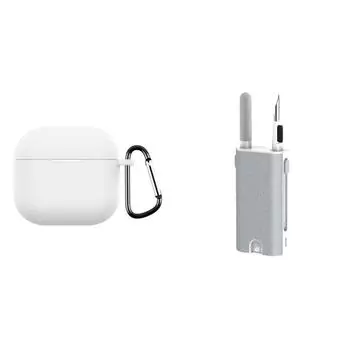 Мягкий силиконовый защитный чехол для наушников Airpods 4 (2024)(белый)